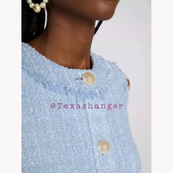 NWT Kate Spade Tweed Shift Dress Size 2 Pale Hydrangea - Picture 3 of 14